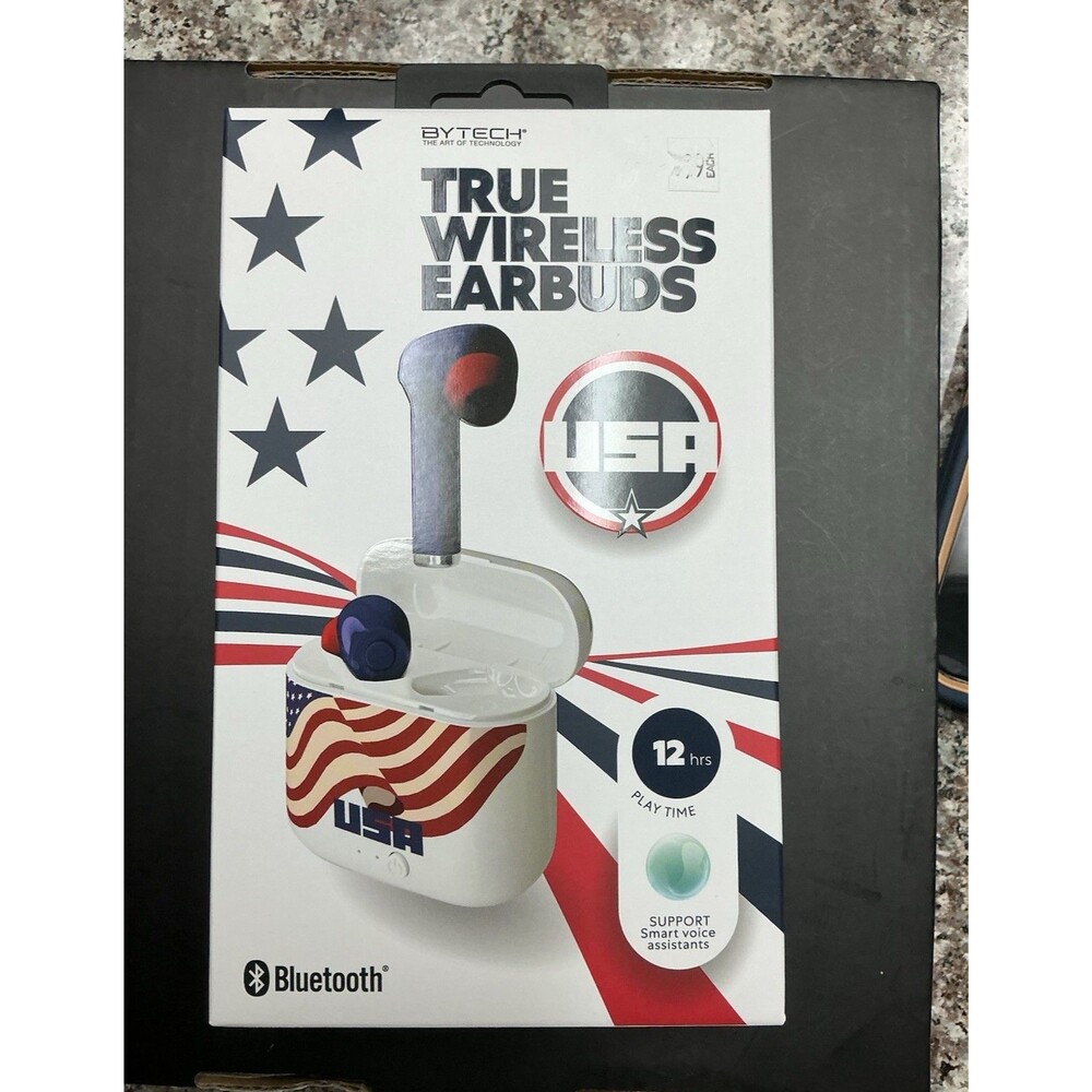 Bytech True Wireless Bluetooth In-Ear Earbuds w/Charging Case, Hands-Free 12hr